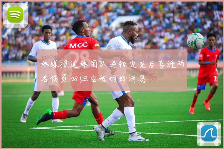 韩媒报道韩国队逆转捷克后喜迎两名伤员回归合练的好消息